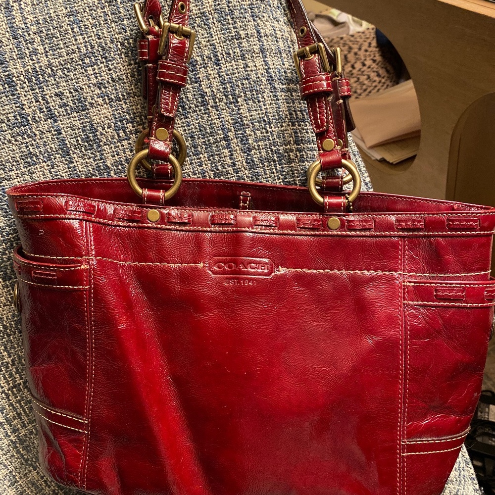 Red coach purse